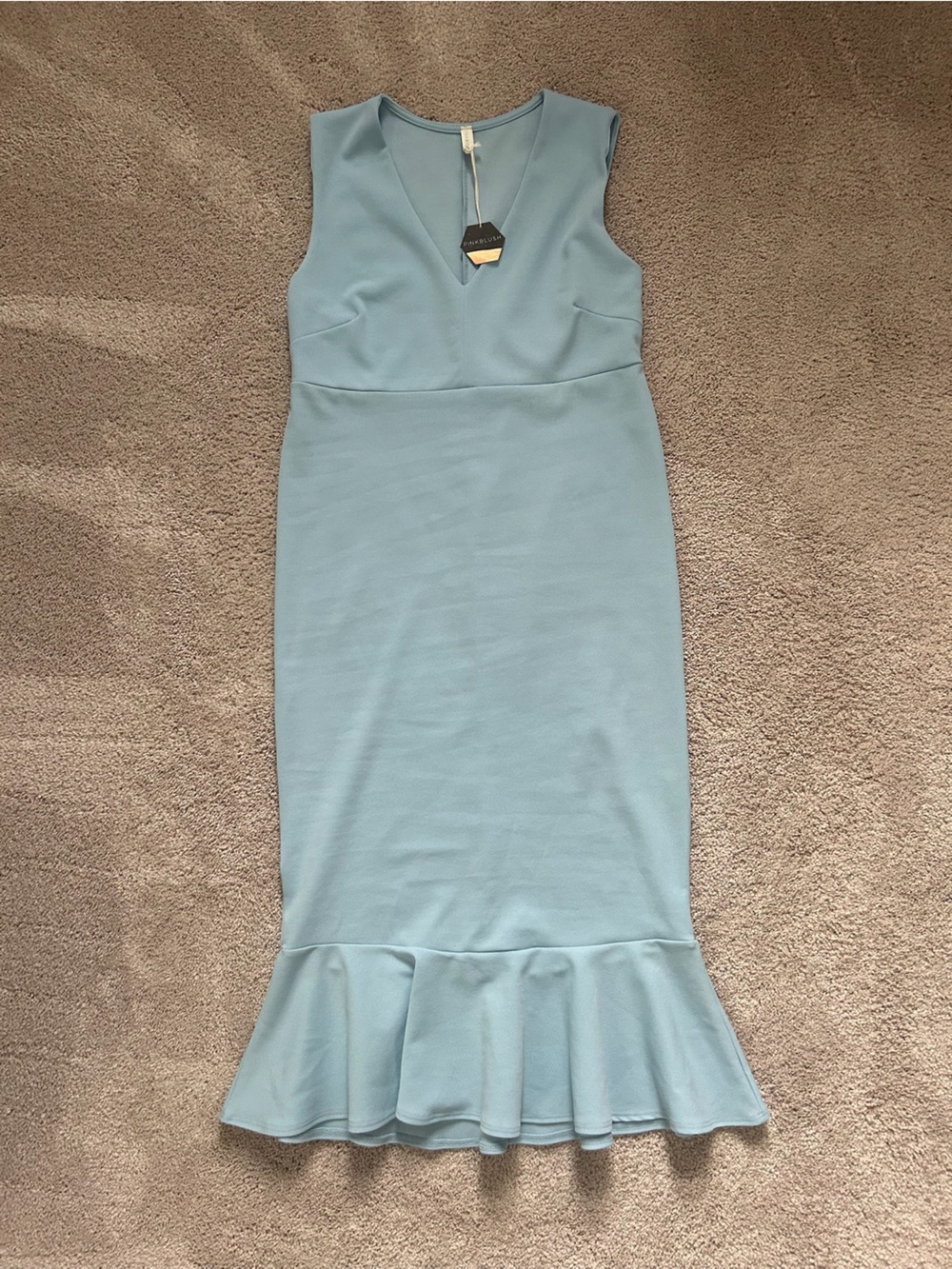 Pinkblush Light Blue Sleeveless Mermaid Hem Dress